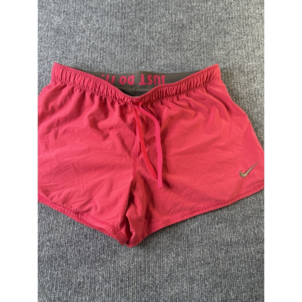 Nike‎ Dri-FIT Running Shorts Women's Medium Pink Built-In Brief Drawstring